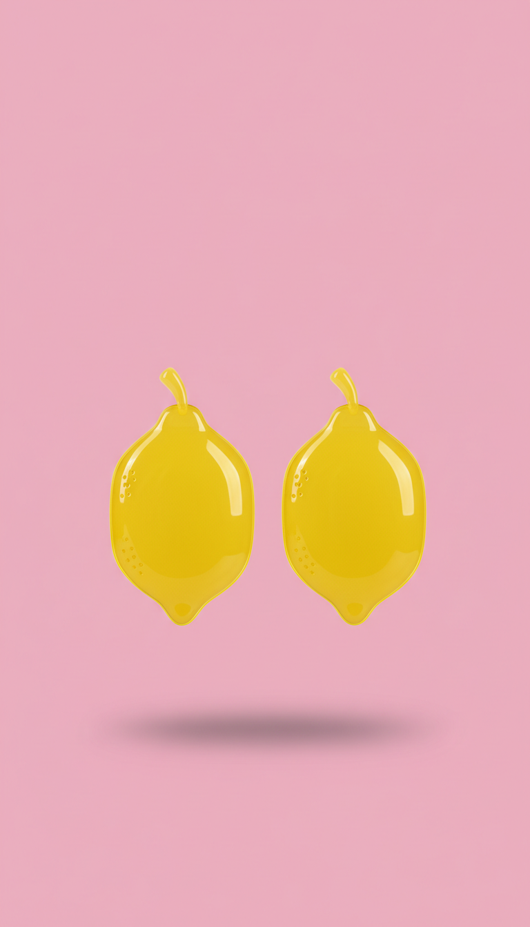 Electric lemon oversized acrylic earrings